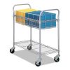 Wire Mail Cart, 600-lb Capacity, 18.75w x 39d x 38.5h, Metallic Gray1