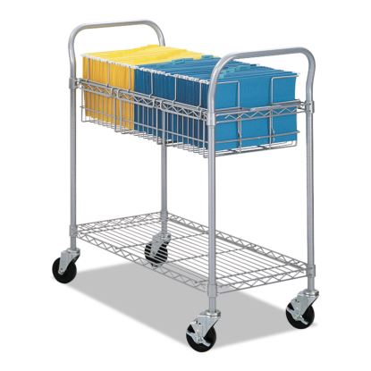 Wire Mail Cart, 600-lb Capacity, 18.75w x 39d x 38.5h, Metallic Gray1
