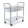 Wire Mail Cart, 600-lb Capacity, 18.75w x 39d x 38.5h, Metallic Gray2