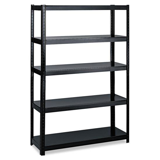 Boltless Steel Shelving, Five-Shelf, 48w x 24d x 72h, Black1