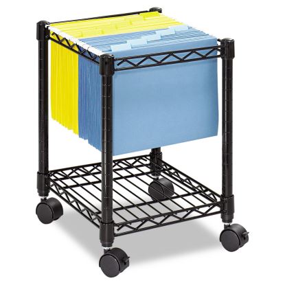 Compact Mobile Wire File Cart, One-Shelf, 15.5w x 14d x 19.75h, Black1