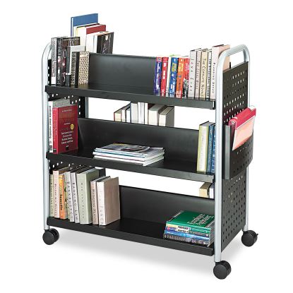 Scoot Book Cart, Six-Shelf, 41.25w x 17.75d x 41.25h, Black1