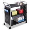 Scoot Three-Shelf Utility Cart, 31w x 18d x 38h, Black/Silver2