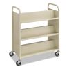 Steel Book Cart, Six-Shelf, 36w x 18.5d x 43.5h, Sand2