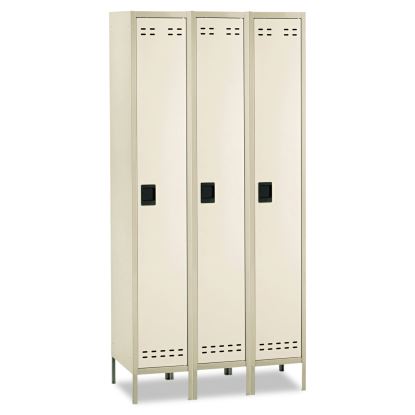 Single-Tier, Three-Column Locker, 36w x 18d x 78h, Two-Tone Tan1