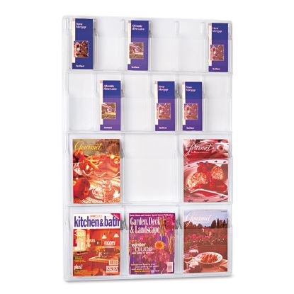 Reveal Clear Literature Displays, 18 Compartments, 30w x 2d x 45h, Clear1