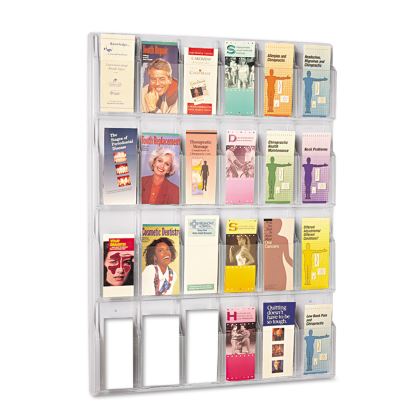 Reveal Clear Literature Displays, 24 Compartments, 30w x 2d x 41h, Clear1