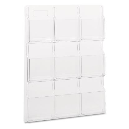 Reveal Clear Literature Displays, 9 Compartments, 30w x 2d x 36.75h, Clear1