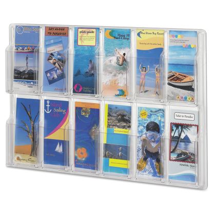 Reveal Clear Literature Displays, 12 Compartments, 30w x 2d x 20.25h, Clear1