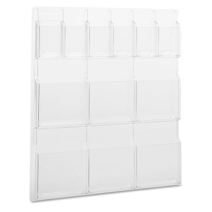 Reveal Clear Literature Displays, 12 Compartments, 30w x 2d x 34.75h, Clear1