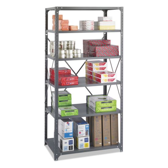 Commercial Steel Shelving Unit, Six-Shelf, 36w x 24d x 75h, Dark Gray1