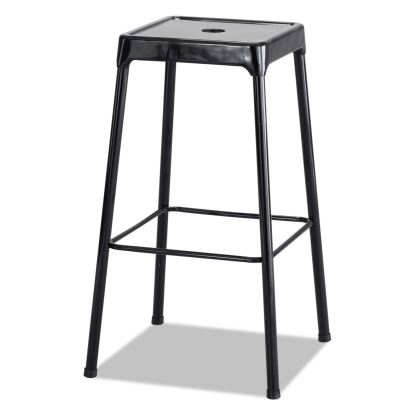 Bar-Height Steel Stool, Backless, Supports Up to 250 lb, 29" Seat Height, Black1