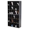 Wood Mail Sorter with Adjustable Dividers, Stackable, 18 Compartments, Black2