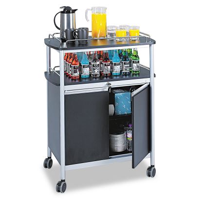 Mobile Beverage Cart, 33.5w x 21.75d x 43h, Black1