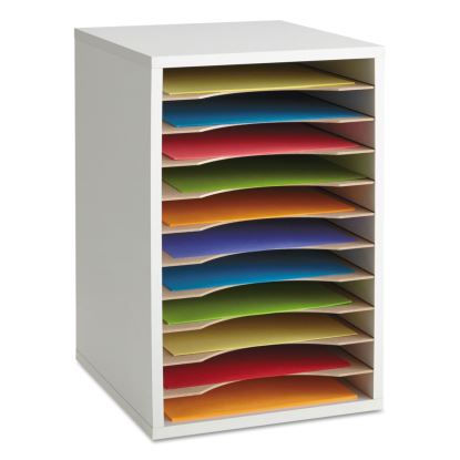 Wood Vertical Desktop Literature Sorter, 11 Sections 10 5/8 x 11 7/8 x 16, Gray1