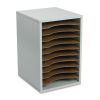 Wood Vertical Desktop Literature Sorter, 11 Sections 10 5/8 x 11 7/8 x 16, Gray2