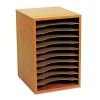 Wood Vertical Desktop Sorter, 11 Sections 10 5/8 x 11 7/8 x 16, Medium Oak2