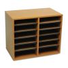 Wood/Fiberboard Literature Sorter, 12 Sections, 19 5/8 x 11 7/8 x 16 1/8, Oak2