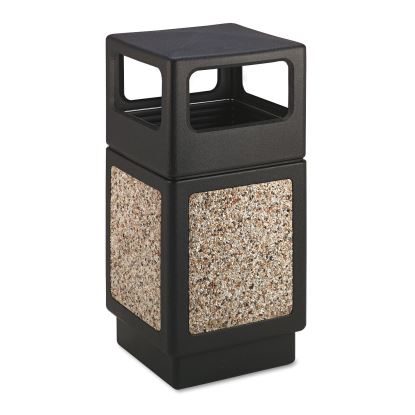 Canmeleon Side-Open Receptacle, Square, Aggregate/Polyethylene, 38 gal, Black1