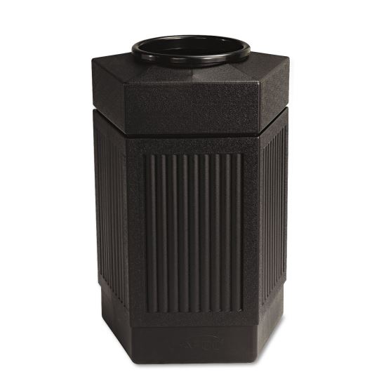 Canmeleon Indoor/Outdoor Receptacle, Pentagon, Polyethylene, 30 gal, Black1