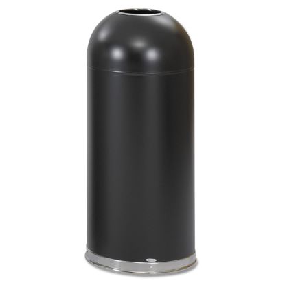Open-Top Dome Receptacle, Round, Steel, 15 gal, Black1