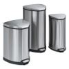 Step-On Waste Receptacle, Triangular, Stainless Steel, 4 gal, Chrome/Black2
