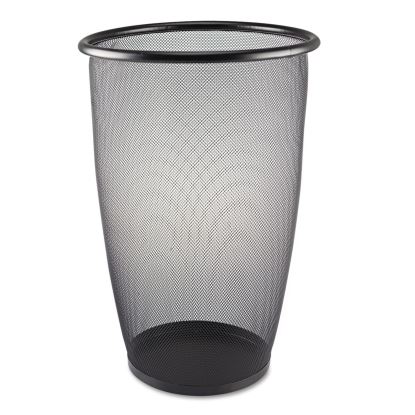 Onyx Round Mesh Wastebasket, Steel Mesh, 9 gal, Black1