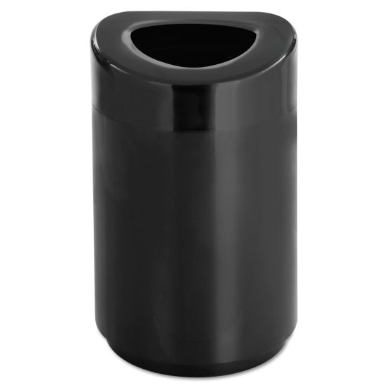 Open Top Round Waste Receptacle, Steel, 30 gal, Black1