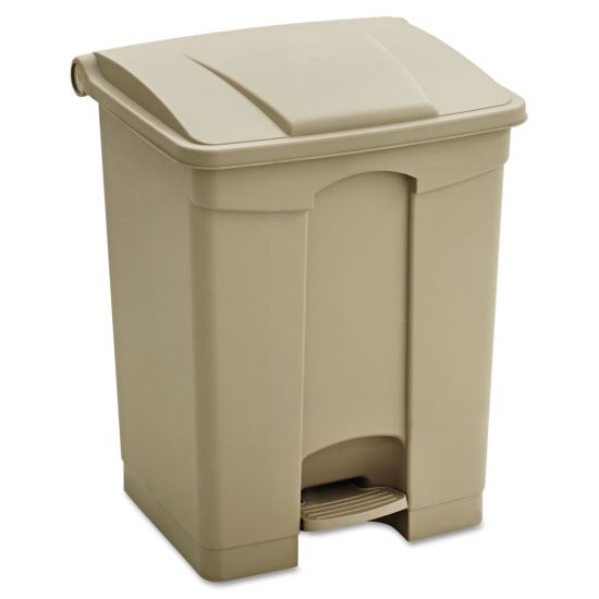 Large Capacity Plastic Step-On Receptacle, 17 gal, Tan1