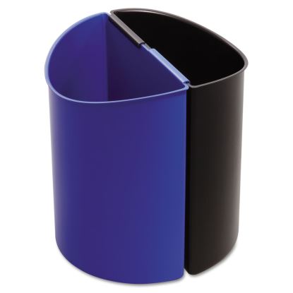 Desk-Side Recycling Receptacle, 3 gal, Black/Blue1