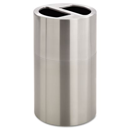 Dual Recycling Receptacle, 30 gal, Stainless Steel1