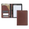 Contrast Stitch Leather Padfolio, 6 1/4w x 8 3/4h, Open Style, Brown1