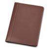 Contrast Stitch Leather Padfolio, 6 1/4w x 8 3/4h, Open Style, Brown2