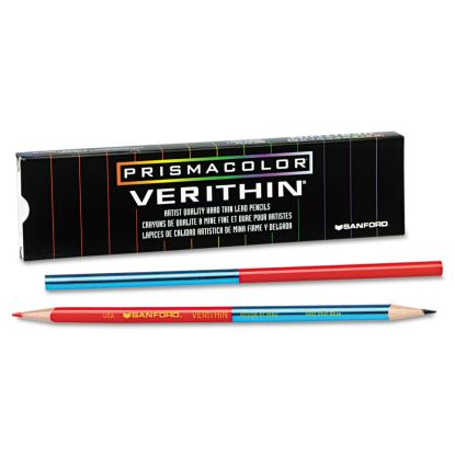 Verithin Dual-Ended Two-Color Pencils, 2 mm, Blue/Red Lead, Blue/Red Barrel, Dozen1