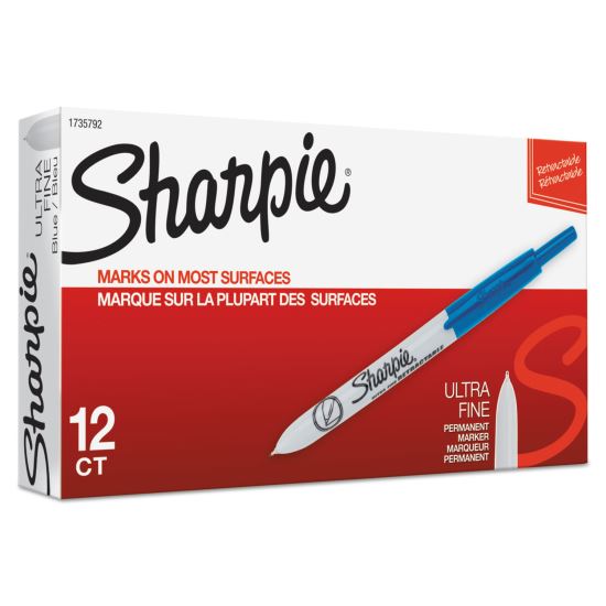 Retractable Permanent Marker, Extra-Fine Needle Tip, Blue1