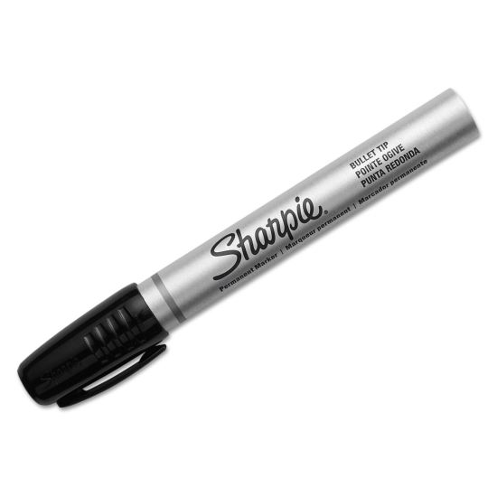 Durable Metal Barrel Permanent Marker, Medium Bullet Tip, Black1