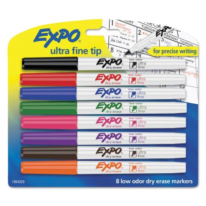 Low-Odor Dry-Erase Marker, Extra-Fine Needle Tip, Assorted Colors, 8/Set1