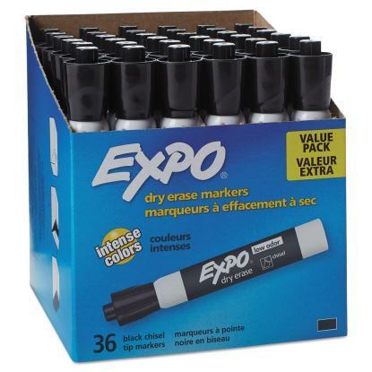 Low-Odor Dry-Erase Marker Value Pack, Broad Chisel Tip, Black, 36/Box1