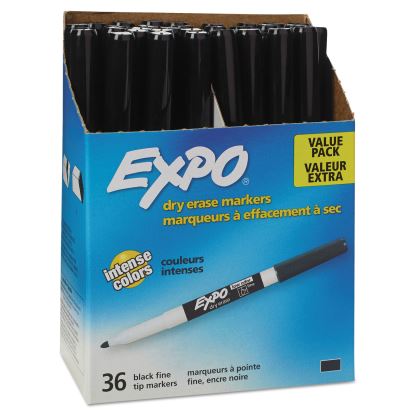Low-Odor Dry-Erase Marker Value Pack, Fine Bullet Tip, Black, 36/Box1
