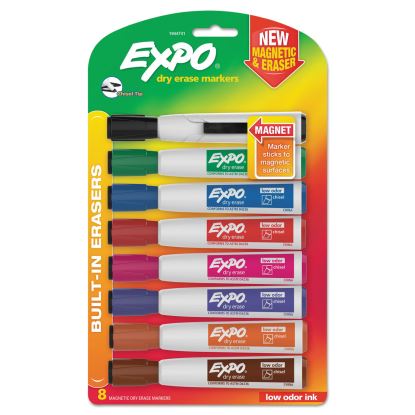 Magnetic Dry Erase Marker, Broad Chisel Tip, Assorted Colors, 8/Pack1