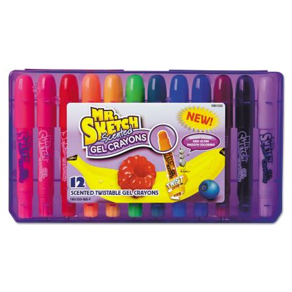 Scented Twistable Gel Crayons, Medium Size, Assorted, 12/Pack1