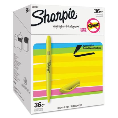 Pocket Style Highlighter Value Pack, Yellow Ink, Chisel Tip, Yellow Barrel, 36/Pack1