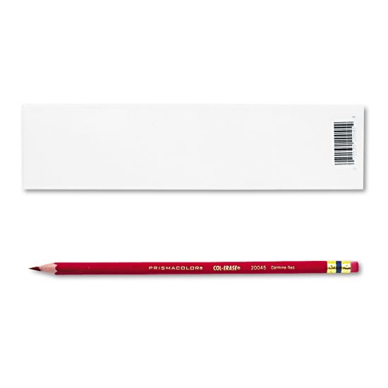 Col-Erase Pencil with Eraser, 0.7 mm, 2B (#1), Carmine Red Lead, Carmine Red Barrel, Dozen1