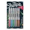 Metallic Fine Point Permanent Markers, Fine Bullet Tip, Blue-Green-Red, 6/Pack1