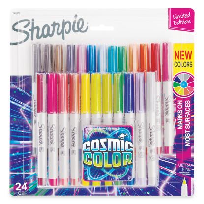 Cosmic Color Permanent Markers, Extra-Fine Needle Tip, Assorted Cosmic Colors, 24/Pack1
