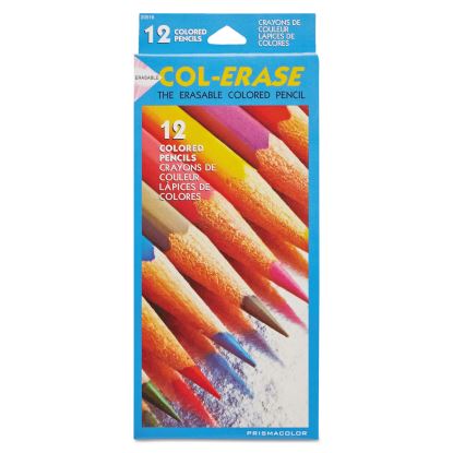 Col-Erase Pencil with Eraser, 0.7 mm, 2B (#1), Assorted Lead/Barrel Colors, Dozen1