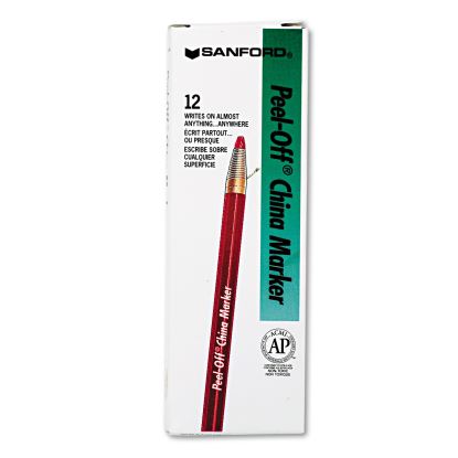 Peel-Off China Markers, Red, Dozen1