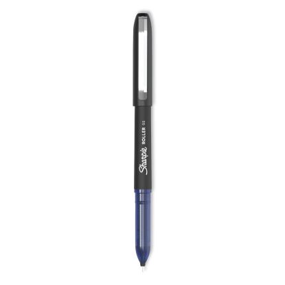 Professional Design Roller Ball Pen, Stick, Fine 0.5 mm, Blue Ink, Black Barrel, Dozen1