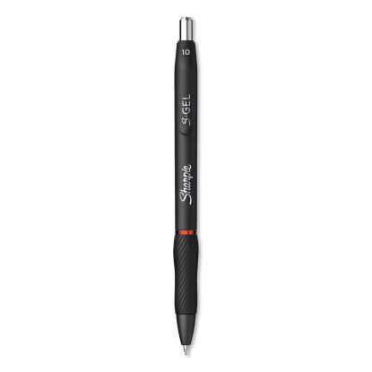S-Gel High-Performance Gel Pen, Retractable, Bold 1 mm, Red Ink, Black Barrel, Dozen1