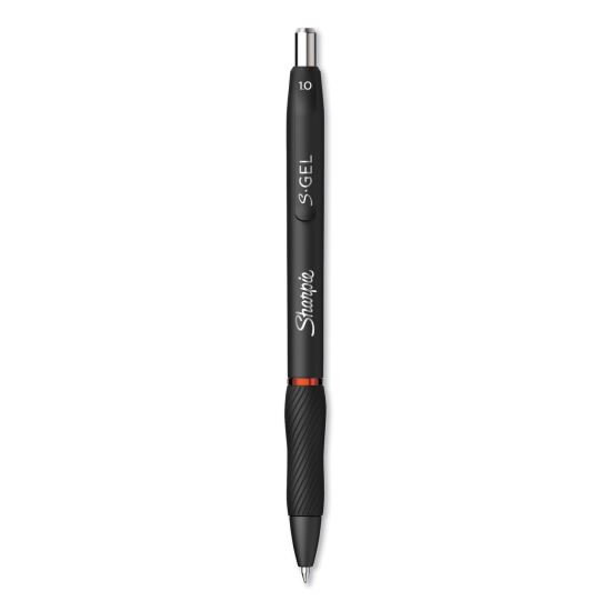 S-Gel High-Performance Gel Pen, Retractable, Bold 1 mm, Red Ink, Black Barrel, Dozen1